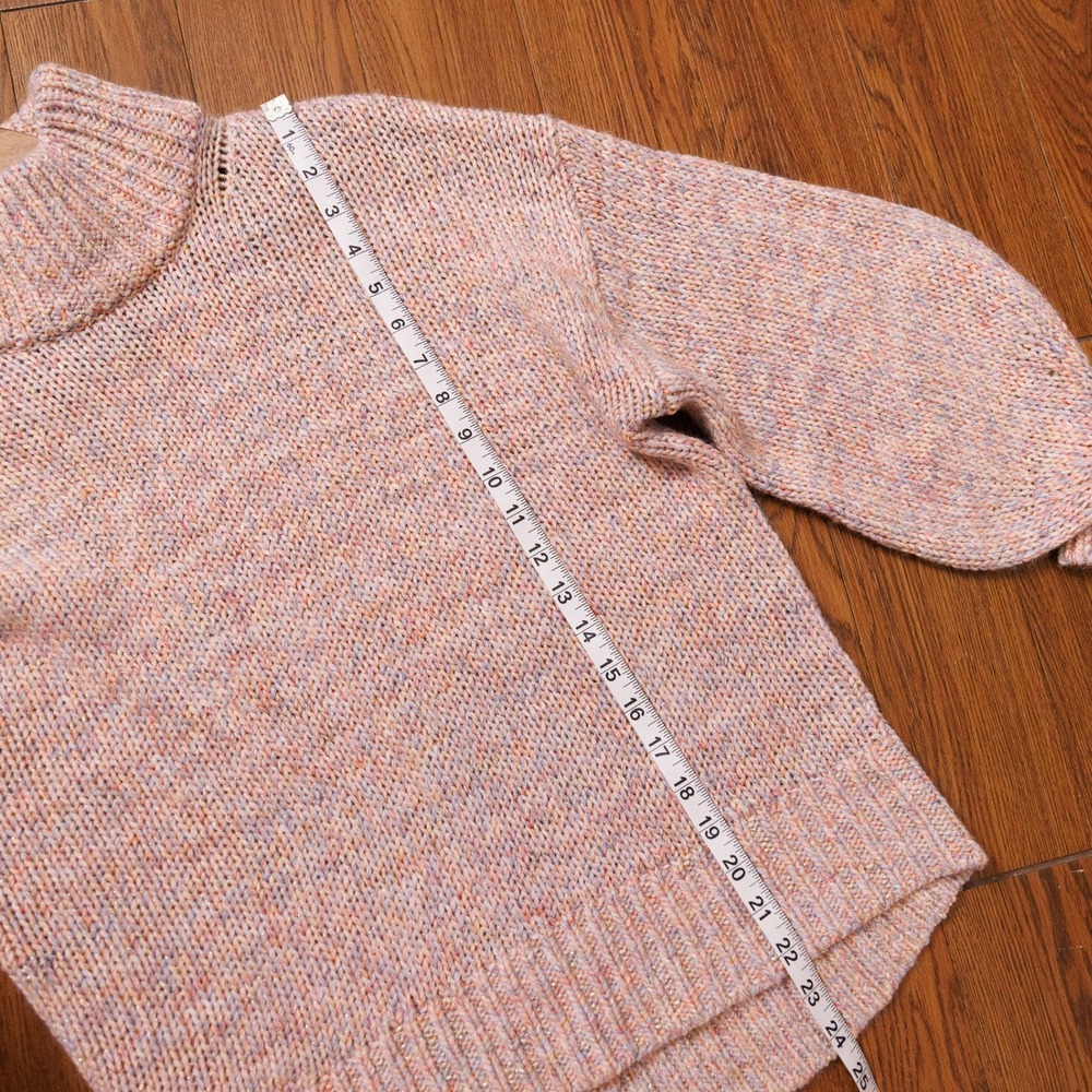 Ann Taylor Mock Neck Space Dye Sweater Pastel Pink Gold Shimmer Knit Small - Picture 6 of 7